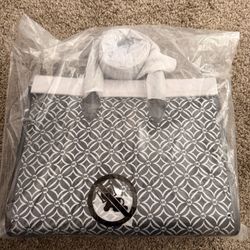 Black And Silver Metallic Michael Kors Tote Bag