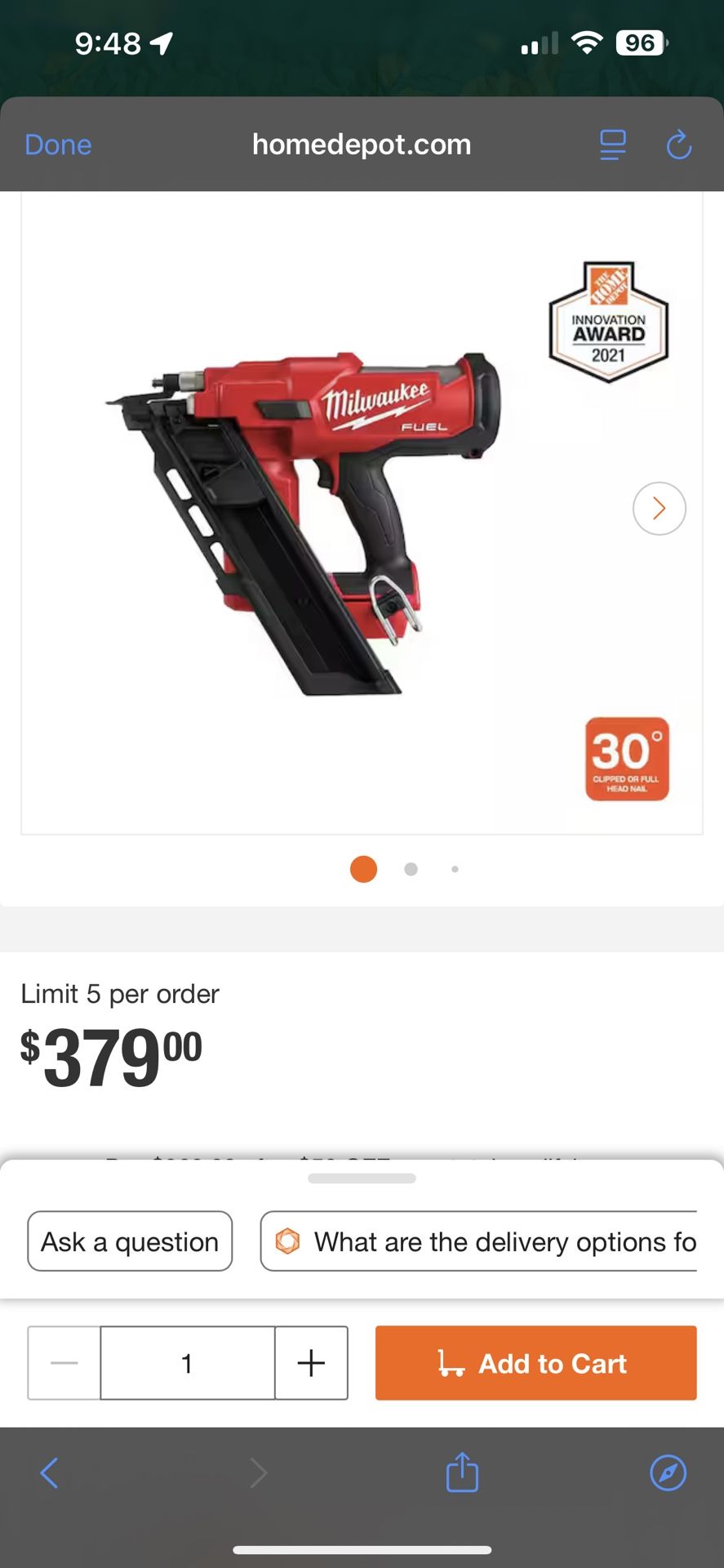 Milwaukee Nail Gun