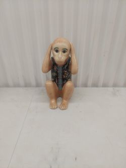 Vintage Ceramic Art Figurine Depicting 'Hear No Evil '