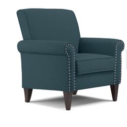 Jean Caribbean Blue Linen Arm Chair