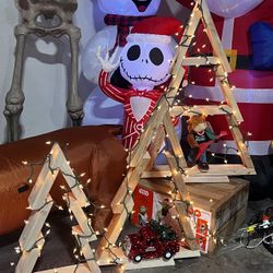 Hand made rustic wood trees set of 3