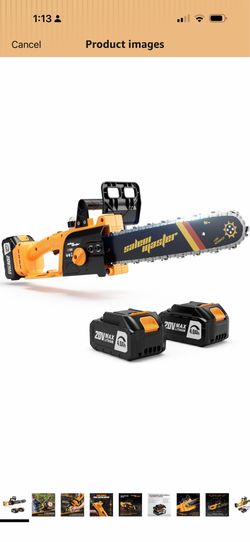 12" Electric Chainsaw Cordless, 20V Battery Powered Cordless Chain Saw, Chainsaw with 4.0Ah Lithium ion Battery and Charger