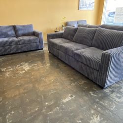 Sofa Set Corduroy Gray