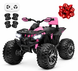 Brand New in sealed box 24V 4WD Kids ATV Ride-On 2-Seater w/ Remote Control – Pink