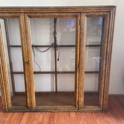 Free — Wood Unit With Glass Shelves And Light 