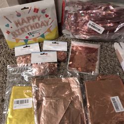  Rose Gold Party Supplies  Lot