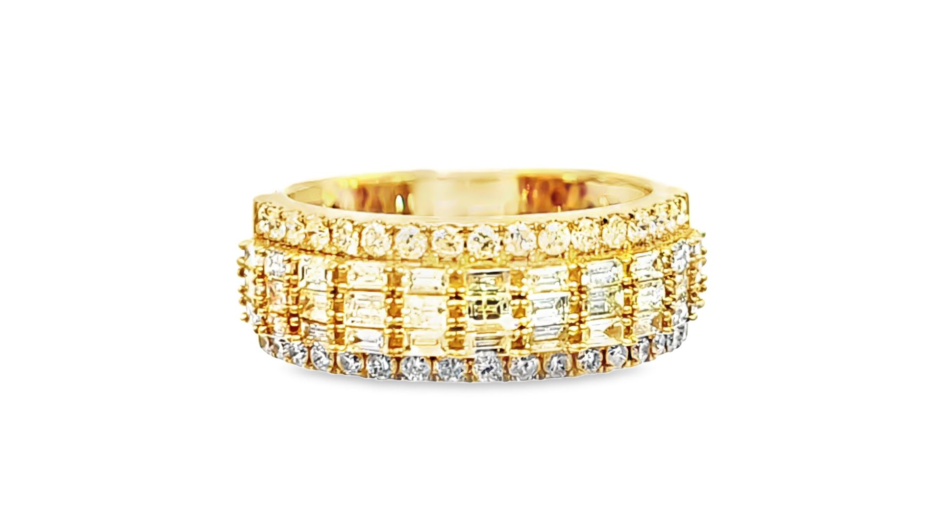 Elegant Diamond MENS Band 14K Yellow Gold 1.41ctw Diamond
