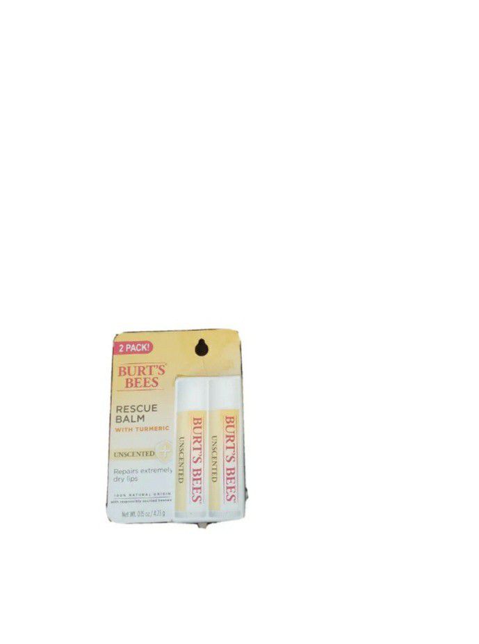 BURT'S BEES RESCUE BALM TURMERICUNSCENTED 2 PACKS EXTREMELY DRY LIP TREATMENT