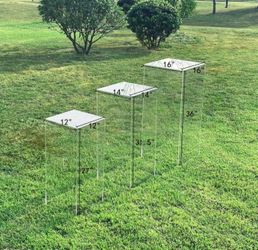 Crystal Clear Acrylic Pedestal Stand set of 3 - varied sizes