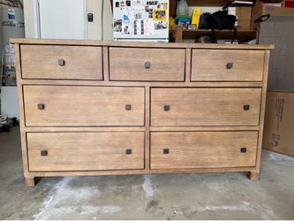 7 Drawer Solid White Oak Dresser