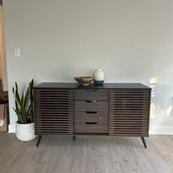 Walker Edison 4 Drawer Sliding Door TV Stand