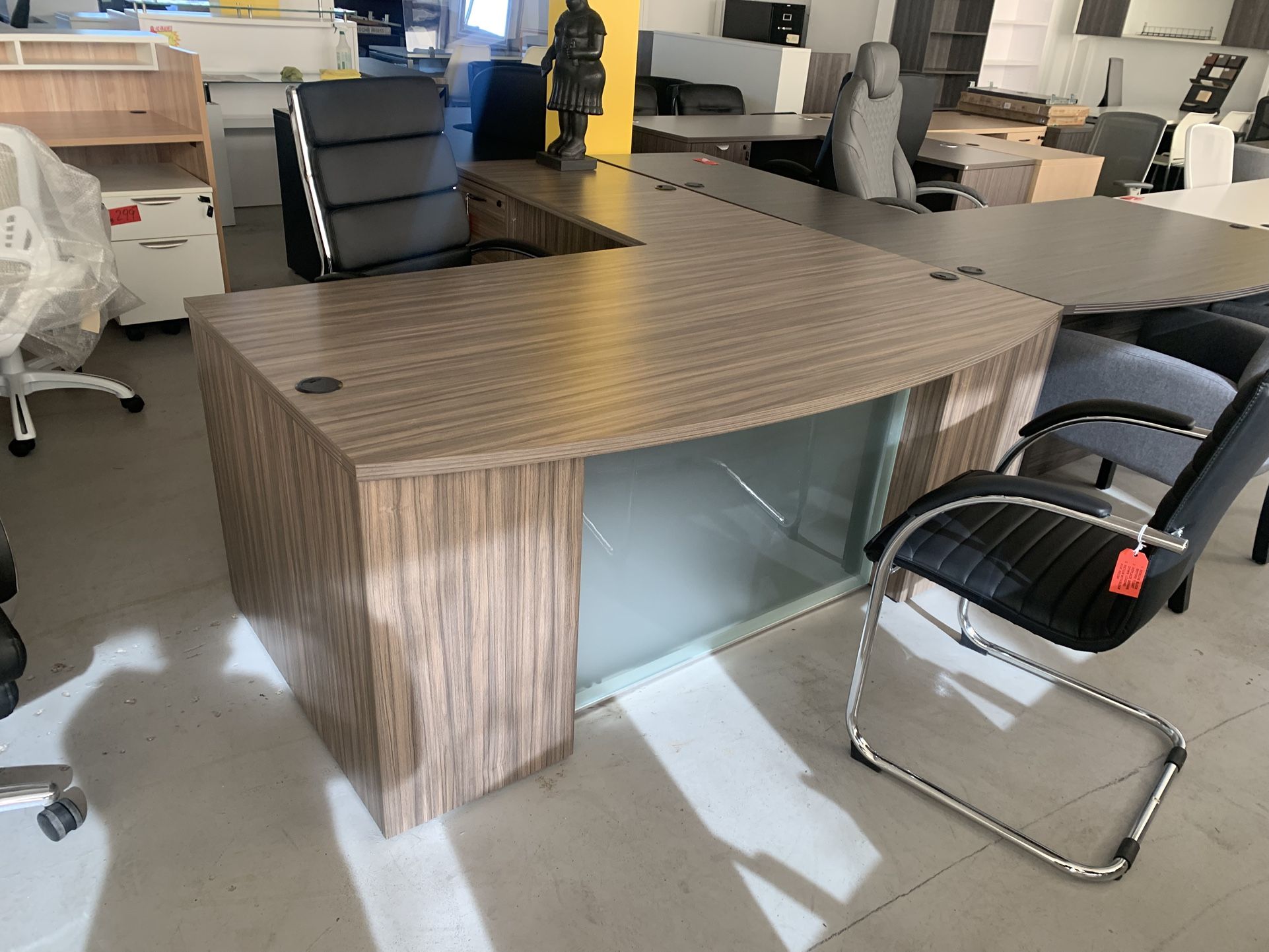 Executive Desk L Shape With Glass 72”x84”