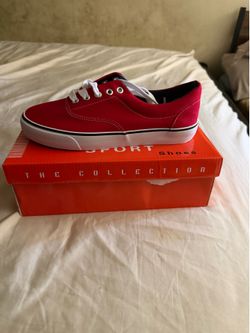 Red Canvas Low-Top Sneakers