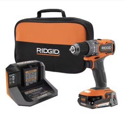 Ridgid 18V Cordless Drill/Driver Kit with 2 Ah Battery and Charger