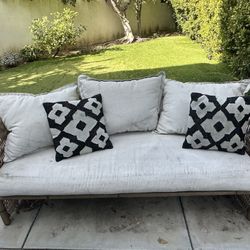 Large Bamboo Cushioned Outdoor Couch Sofa ☀️