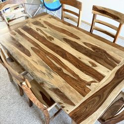 Multi Colored Wood Dining Table