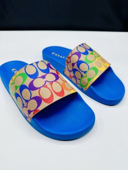 Coach Pride Slides Rainbow Coach Slides COACH Signature  display picture 3