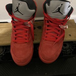 Nike Air Jordan Retro 5 Red Suede 
