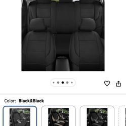 GIANT PANDA Neoprene Full Set Car Seat Covers, Leak-Proof & Waterproof Front&Rear/Back Car Seat Protector Fit 95% Cars Sedans SUV (Black)