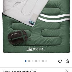 IFORREST Double Sleeping Bag for Adults - 2 Person Cold Weather(3-4 Seasons) Camping Bed, Extra-Wide