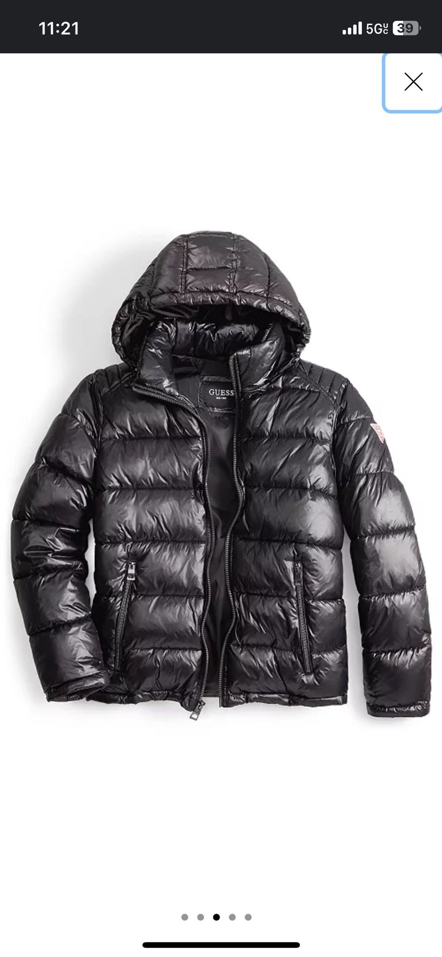 Guess Shiny Puffer Jacket Men's Brand New Mens Guess Black