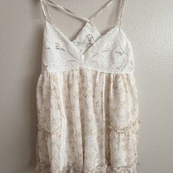 Fashion Nova Christie Chiffon Floral Romper, Size M