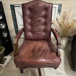Vintage Ethan Allen Harvard Leather desk chair
