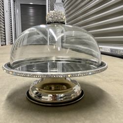 Bejeweled Glass Cake Pedestal