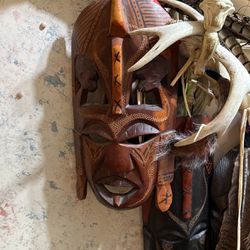 Hand Carved African/Amazonian Wood Mask