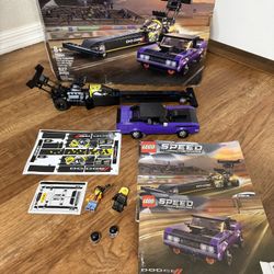 Lego Speed Champions 76904 Mopar Dodge SRT Dragster & 1970 Challenger Complete