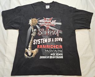 Slipknot, System Of A Down , Rammstein , Mudvayne , The Pledge Of Alligiance Tour 2001 Tour T-shirt XL