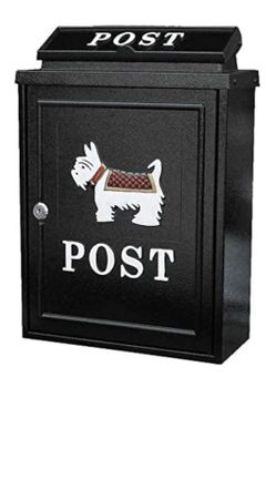 Wall/door metal Mail Box with lock and dog logo