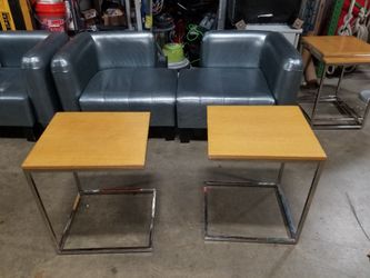 Hotel style lobby chairs and side tables