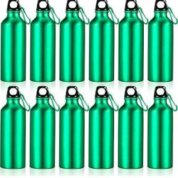 12 Pieces Aluminum Water Bottle 17 oz Aluminum Bike Water Bottle Backpacking Water Bottles Reusable Bottles Sports Bottle Leak Proof Travel Bottles wi