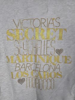 Victorias Secret WINGS Bling Hoodie Full Zip Beige Jacket SUPERMODEL ESSENTIALS