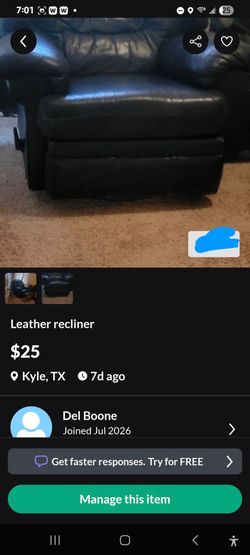 Leather recliner