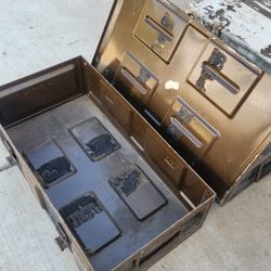 3 Military Metal Storage Boxes 