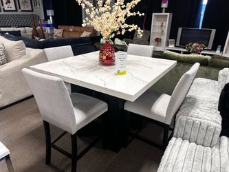 Elegant marble dining table set 📲🤍✨