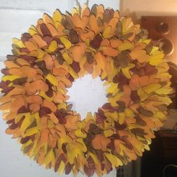 Autumn Harvest Wood Curl Wreath