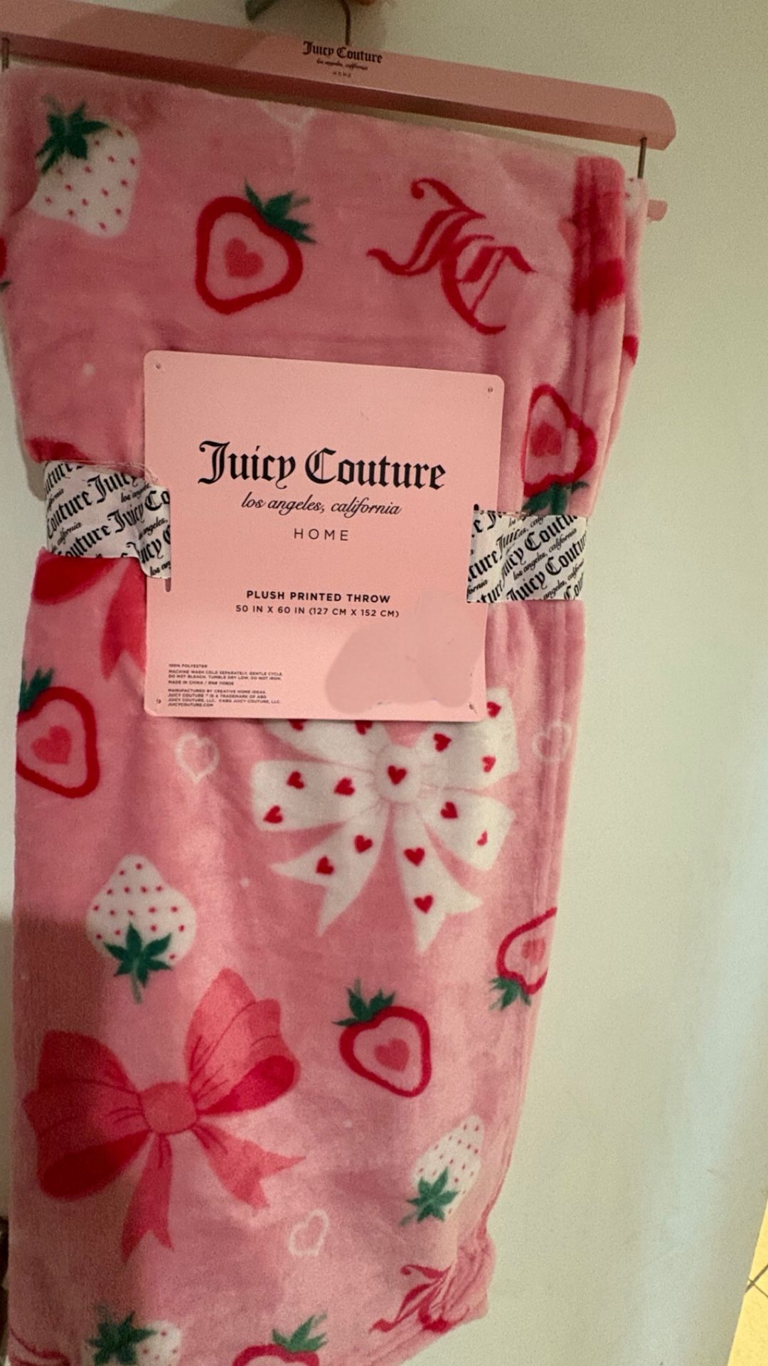 Juicy Couture blanket, strawberry