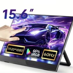 Portable Monitor 15.6 USB-C Travel Display with Stand, Suitable for Laptops, PCs, PS, IPS Zero Frame Game Display