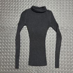 Express Turtleneck Sweater Metallic Shimmer Sparkle Ribbed Black Women’s Small