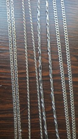 Sterling Silver Chains Necklaces Lot of 6