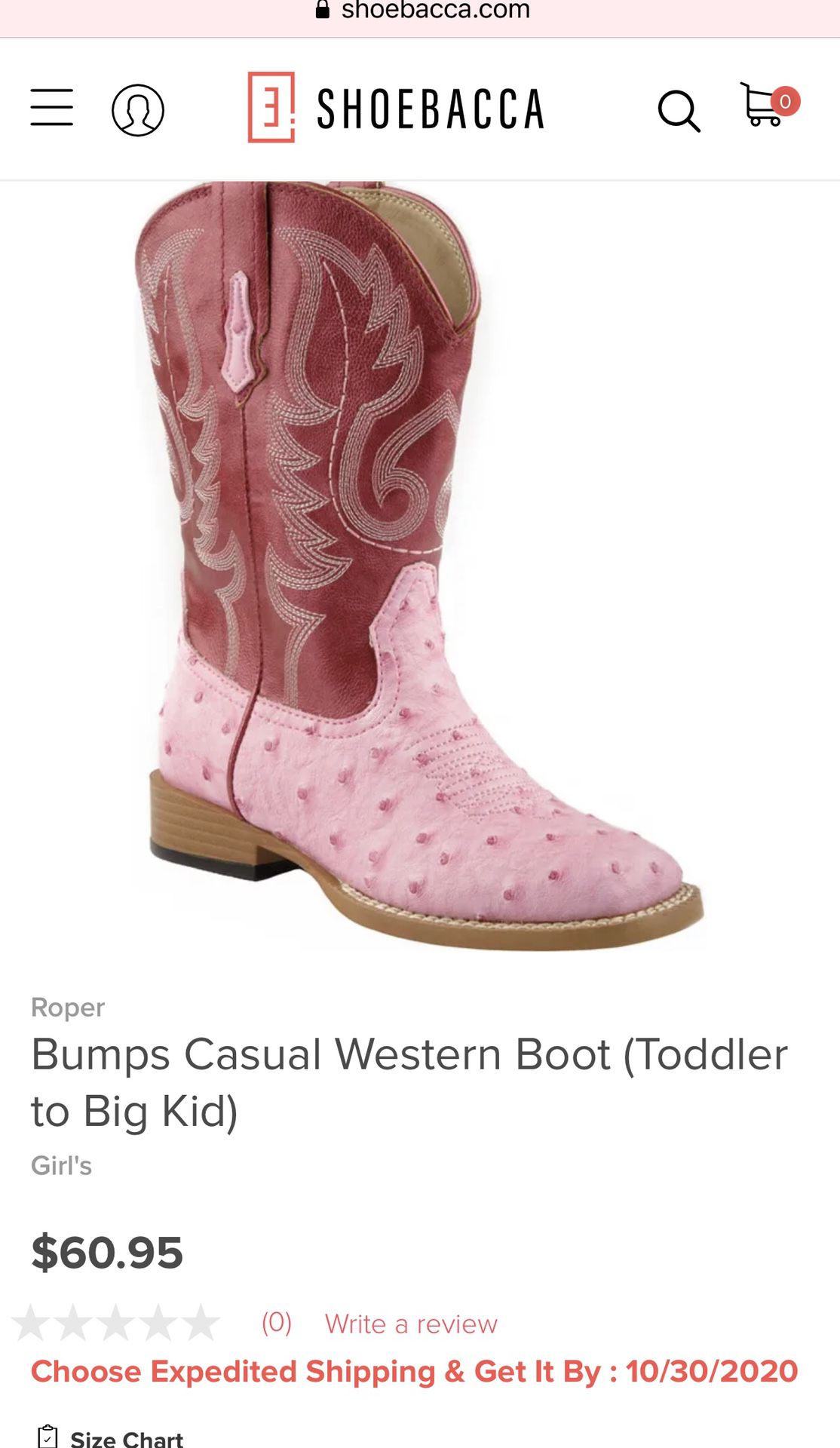 Toddler Roper pink Boots