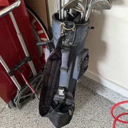 Golf clubs and bag 