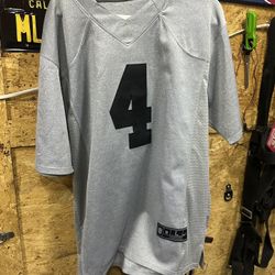 LAS VEGAS RAIDERS DEREK CARR #4 White Black Jersey Sz  Large  Stitch NFL Grey Black 