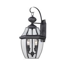 Brayden 2-Light 20.5-in Black Outdoor Wall Light