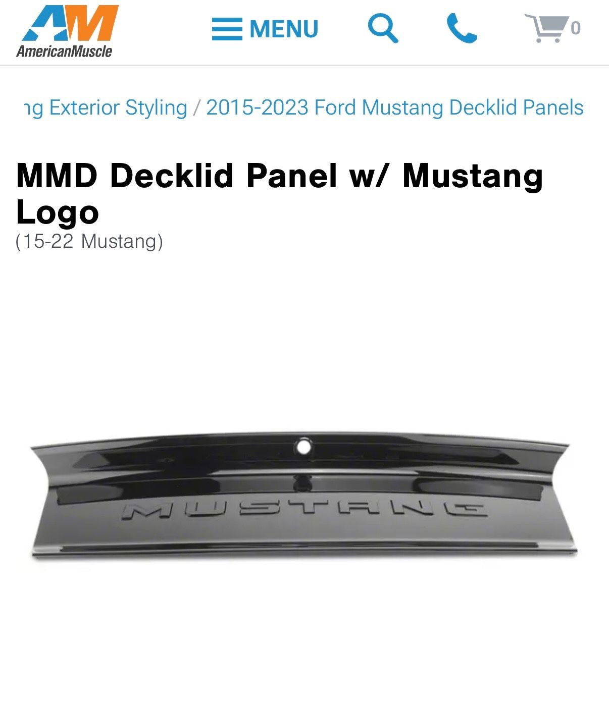 Decklid Panel for Mustang! 2015-2022 Models 