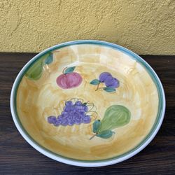 Caleca Italian Pottery Dinner Plate Yellow Fruit Handpainted Italy 11