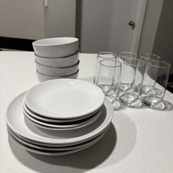 Dish and Glass Set